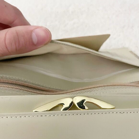 Topstyle Cream Tooled Leather Wallet Germany Floral Embossed Accordion Old Money - Picture 7 of 12